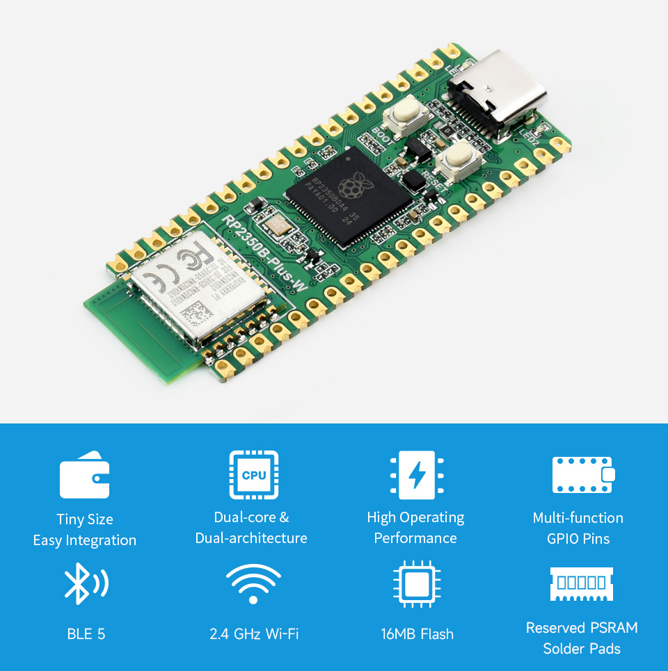 RP2350B Plus W Development Boa - Raspberry Pi Kit review and price